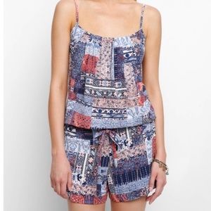 Abbeline Drawstring Patterned Romper